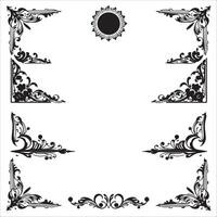 Black and white decorative frame vector