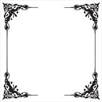 A black and white square frame with ornamental design vector