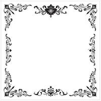 A black and white square frame with ornate design vector