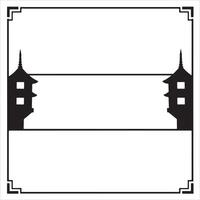 Chinese pagoda frame vector