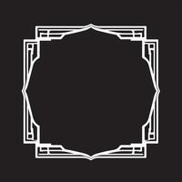 Art deco frame on black background vector