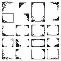 A set of black and white frames and borders vector