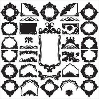 Set of ornamental frames and borders vector