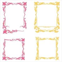 Four different ornate frames vector