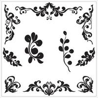 Decorative floral design elements vector