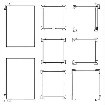 A set of square frames for a drawing vector