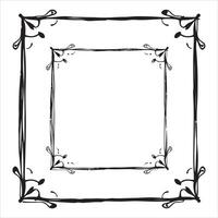 Square frame with black and white vector