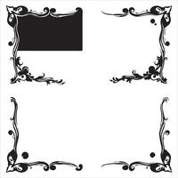 Four black and white decorative frames vector