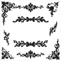 Decorative floral borders and frames vector