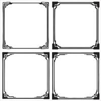 Four square frames with black borders vector