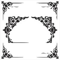 A set of ornate frames with flowers and leaves vector
