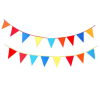 Colorful Party Bunting Flags on Transparent Background png