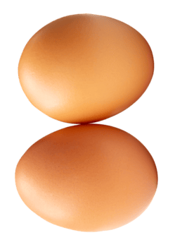 bruin kip eieren in horizon in stack geïsoleerd met knipsel pad in het dossier formaat png