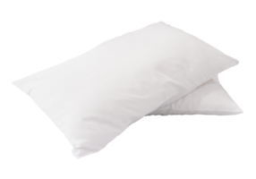 A stack of two white pillows after use isolated with clipping path in file format png