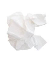Tissue in screwed or crumpled white paper ball isolated with clipping path in file format png