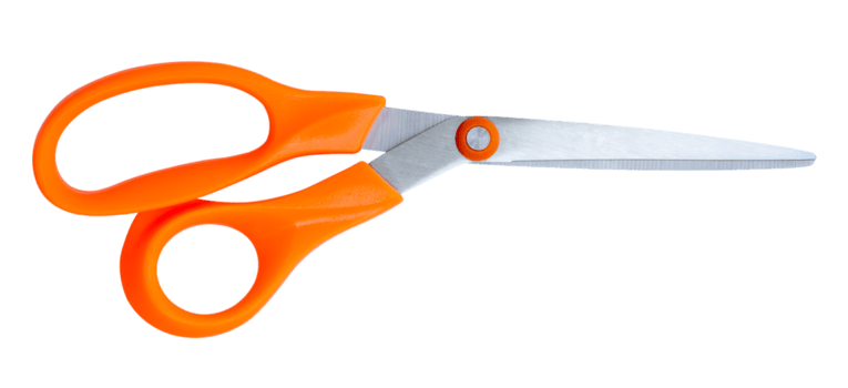 de múltiples fines tijeras con naranja encargarse de en horizonte aislado con recorte camino en archivo formato png