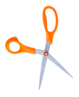 Small scissors with orange handle isolated in file format png
