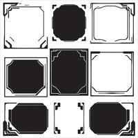 Set of black and white frames vector