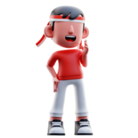 Confident Speaker Kid Pose 3D Illustration png
