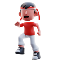 Kid Running Pose 3D Illustration png