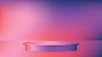 Pink and purple gradient background featuring a round podium perfect for product display creative presentations digital art and elegant modern designs vector