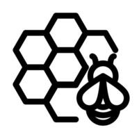 Bee with honeycombs symbol - Ecological farming icon vector