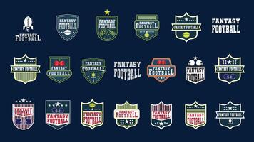 collection of Badge Fantasy Football Logos Collection for Sports Branding and Poster Design vector