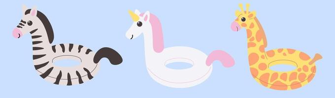 inflatable rings set with zebra vector