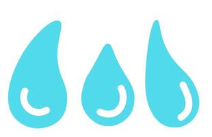 blue simple water droplet set vector