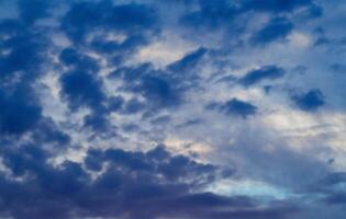 Dramatic gloomy sky. Dark thunderstorm clouds. Natural weather background. photo