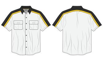 Illustration of Mechanic Work Shirt Front and Back View vector