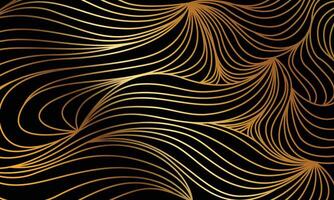 Abstract wavy motion gold lines luxury background vector