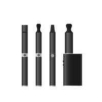 Electronic cigarettes or Vape Pen and mod set. Realistic vaping devices. E-cigarettes isolated on white. Tobacco withdrawal and Give up smoking concept. vector