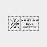 hunting deer bear duck logo illustration design vector