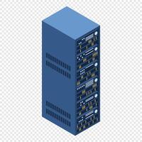 Server rack. Isometric server. Server network equipment. Computer network technology. Isometric technology. illustration, vector