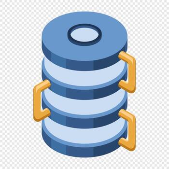 isométrica nube base de datos. nube informática y archivo nube almacenamiento. grande datos almacenamiento tecnología. isométrica tecnología. ilustración. vector