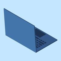 Isometric laptop. Isometric laptop backside. Programming on laptop concept. Isometric technology. illustration vector