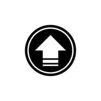 Upload symbol in minimalist black and white design representing digital communication and technology usage vector