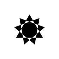 Graphic design featuring a black geometric star shape on a white background in a modern style vector
