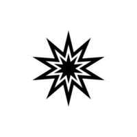 Stylized black starburst design with sharp points created for graphic design and artistic applications vector
