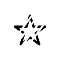 Stylized star design with dynamic lines and contrasting colors capturing modern aesthetic in graphic art vector