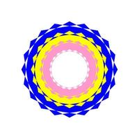 Colorful geometric design featuring concentric circles with vibrant colors on a white background vector