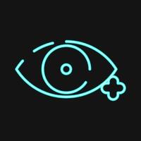 Icon ophthalmology. Medical elements. Icon in neon style. vector