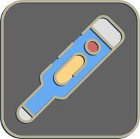Icon thermometer. Medical elements. Icon in embossed style. vector