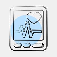 Icon heart rate. Medical elements. Icon in color spot style. vector