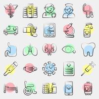 Icon set of medical. Medical elements. Icon in color spot style. vector