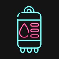 Icon blood bag. Medical elements. Icon in neon style. vector