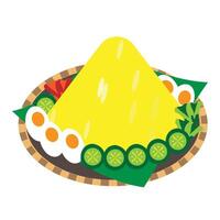 Nasi Tumpeng, Traditional Food of Indonesian Culinary Heritage vector