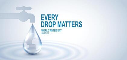 World Water Day graphic with drop vector