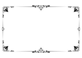 Black vintage frame, vintage pattern, scroll border, card elements vector